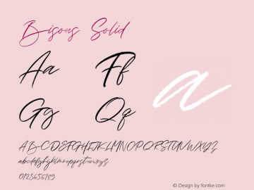 Bisous-Solid Version 1.002;Fontself Maker 3.1.0 Font Sample