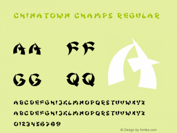 Chinatown Champs Version 1.00;November 6, 2019;FontCreator 12.0.0.2547 64-bit Font Sample