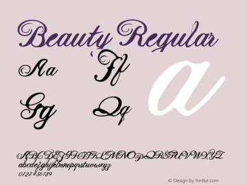 Beauty Version 1.00;November 7, 2019;FontCreator 12.0.0.2546 32-bit图片样张