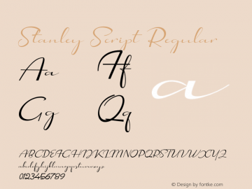 StanleyScript-Regular Version 1.000 Font Sample