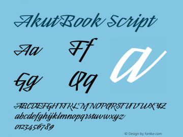 Akut Book Script Version 1.000;PS 001.000;hotconv 1.0.88;makeotf.lib2.5.64775 Font Sample