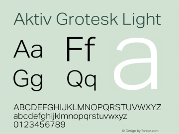 Aktiv Grotesk Light Version 1.013;com.myfonts.easy.daltonmaag.aktiv-grotesk.light.wfkit2.version.4cys Font Sample