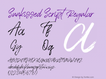 Sunkissed Script Version 1.002;Fontself Maker 3.3.0 Font Sample