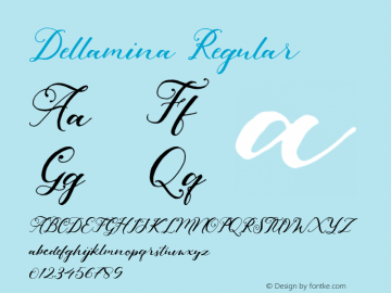 Dellamina Regular Version 001.001 Font Sample