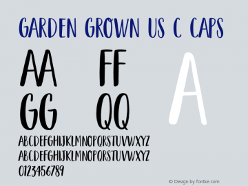 Garden Grown US C Caps Version 1.000 Font Sample