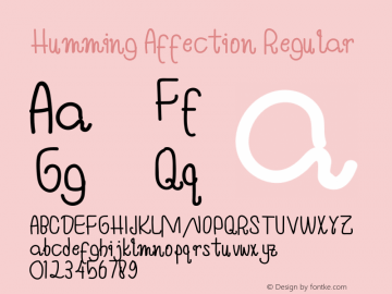 Humming Affection Version 1.002;Fontself Maker 3.4.0 Font Sample