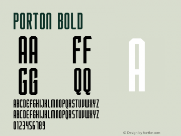 Porton Bold Version 1.00;November 4, 2019;FontCreator 11.5.0.2422 64-bit图片样张