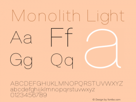 Monolith Light Version 1.002;hotconv 1.0.109;makeotfexe 2.5.65596图片样张