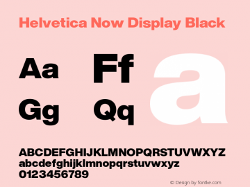 Helvetica Now Display Black Version 1.001, build 8, s3图片样张