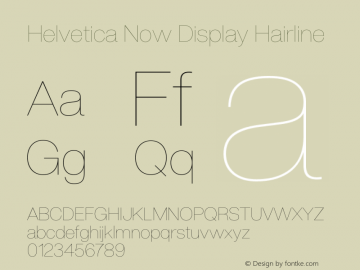 Helvetica Now Display Hairline Version 1.001, build 8, s3图片样张