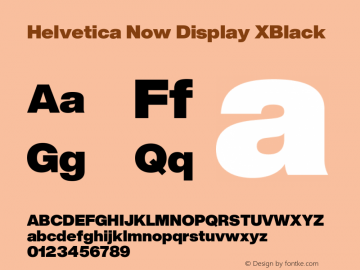 Helvetica Now Display XBlack Version 1.001, build 8, s3图片样张