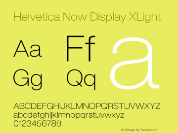 Helvetica Now Display XLight Version 1.001, build 8, s3图片样张