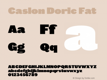 CaslonDoric-Fat Version 1.001 2019 | wf-rip DC20190715 Font Sample