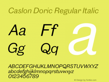 CaslonDoric-RegularItalic Version 1.001 2019 | wf-rip DC20190715 Font Sample