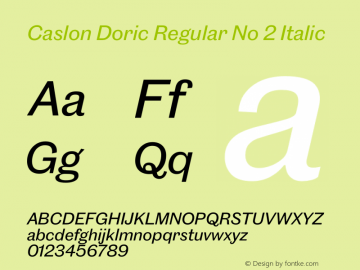 CaslonDoric-RegularNo2Italic Version 1.001 2019 | wf-rip DC20190715 Font Sample