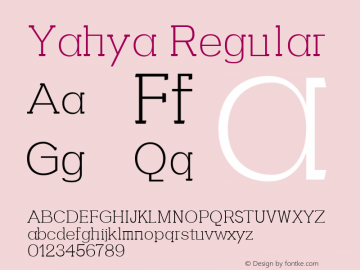 Yahya Light 0.1.0 Font Sample