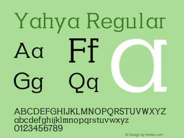 Yahya-Regular 0.1.0 Font Sample