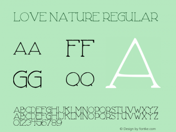 Love Nature Version 1.00;November 11, 2019;FontCreator 11.5.0.2430 64-bit Font Sample