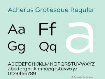 AcherusGrotesque Version 1.000 Font Sample