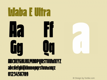 Waba E Ultra Version 1.000;PS 001.000;hotconv 1.0.88;makeotf.lib2.5.64775图片样张
