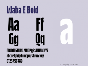 Waba E Bold Version 1.000;PS 001.000;hotconv 1.0.88;makeotf.lib2.5.64775图片样张