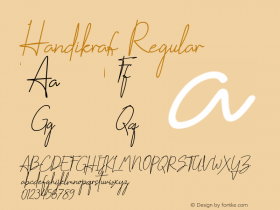 Handikraf Version 1.000 Font Sample