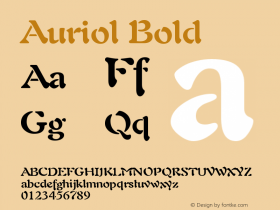 Auriol Bold Version 001.001 Font Sample
