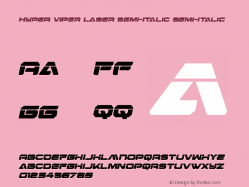 Hyper Viper Laser Semi-Italic Version 1.0; 2019 Font Sample