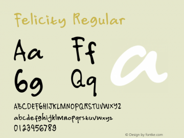 Felicity Version 1.00;October 17, 2019;FontCreator 12.0.0.2545 64-bit图片样张