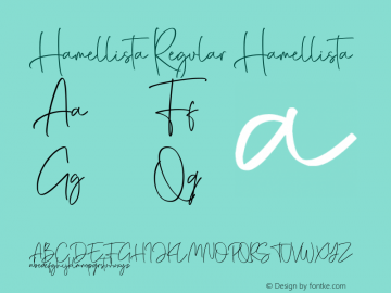 Hamellista Regular Hamellista Version 1.00;October 27, 2019;FontCreator 11.5.0.2430 32-bit Font Sample