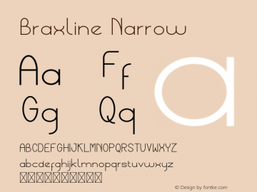 Braxline Narrow Version 1.002;Fontself Maker 3.4.0 Font Sample