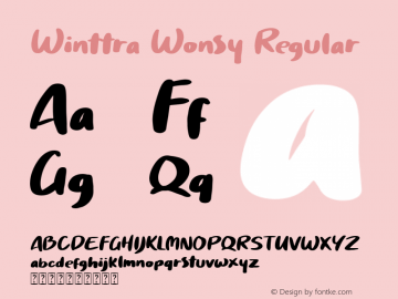 Winttra Wonsy Regular Version 1.000图片样张