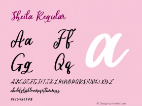 Sheila Version 1.00;September 30, 2019;FontCreator 12.0.0.2545 64-bit图片样张