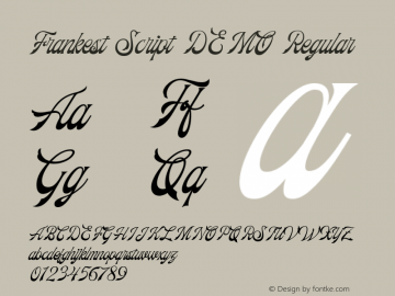 Frankest Script DEMO Regular Version 1.000 Font Sample