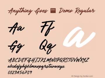 Anything Goes Version 1.000 Font Sample