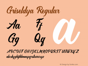 Griseldya Version 1.00;November 11, 2019;FontCreator 11.5.0.2422 64-bit Font Sample