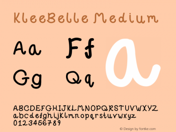 KleeBelle Medium Version 001.000 Font Sample