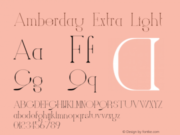 Amberday-ExtraLight Version 1.000 Font Sample