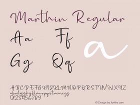 Marthin Version 1.00;July 13, 2019;FontCreator 11.5.0.2427 64-bit图片样张