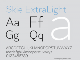 Skie ExtraLight Version 1.000;hotconv 1.0.109;makeotfexe 2.5.65596图片样张