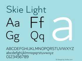 Skie Light Version 1.000;hotconv 1.0.109;makeotfexe 2.5.65596 Font Sample