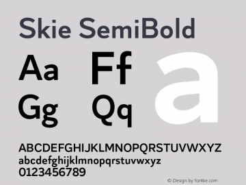 Skie SemiBold Version 1.000;hotconv 1.0.109;makeotfexe 2.5.65596 Font Sample