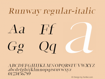Runway regular-italic 0.1.0图片样张