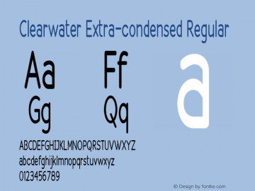 Clearwater-ExtracondensedReg Version 1.000 Font Sample