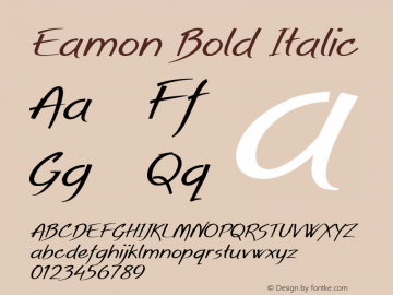 Eamon-BoldItalic Version 1.000 Font Sample