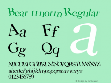 Bear ttnorm Regular Altsys Metamorphosis:10/27/94图片样张