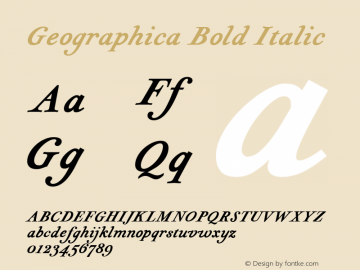 Geographica-BoldItalic Version 1.001图片样张