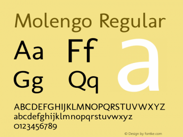 Molengo Version 0.11; ttfautohint (v0.8) -G 32 -r 16 -x图片样张