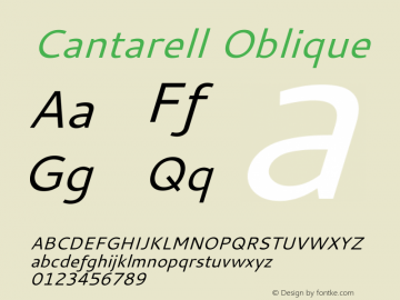 Cantarell Oblique Version 001.001 Font Sample