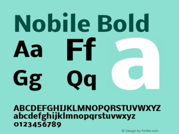 Nobile Bold Version 001.000 Font Sample